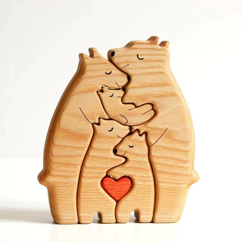 Personal wooden bear family