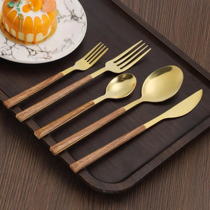 Stainless steel wooden handle cutlery