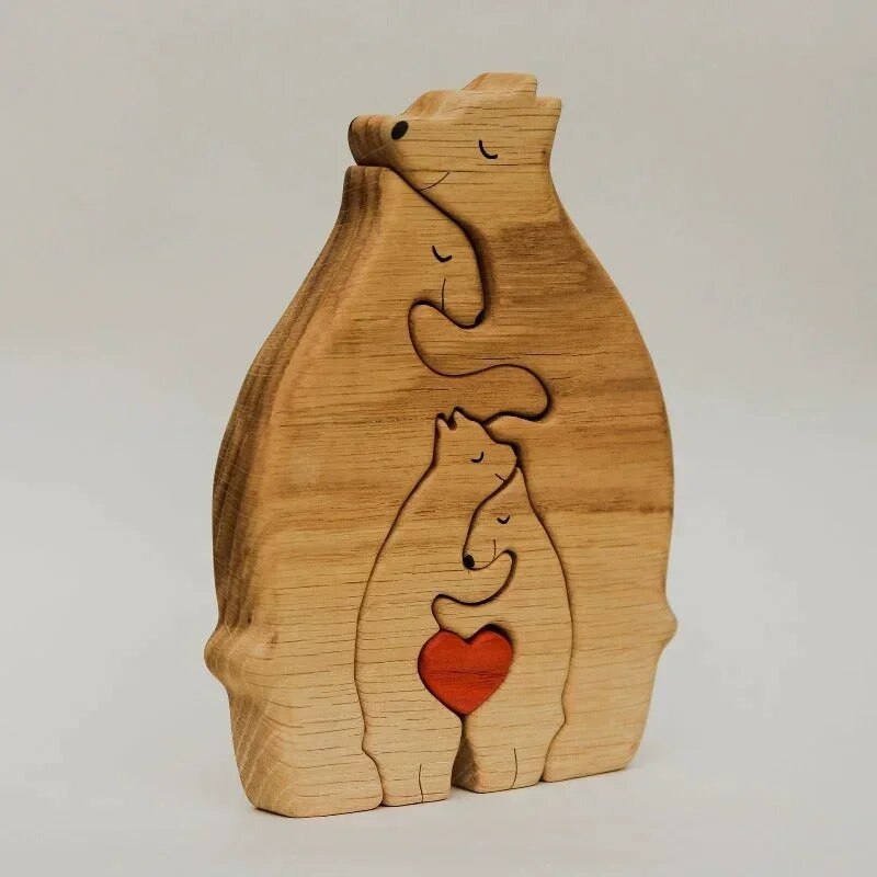 Personal wooden bear family