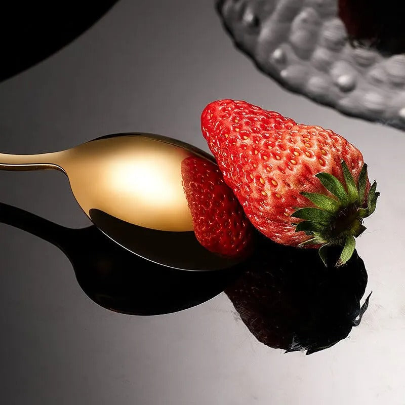 Stainless steel gold tableware