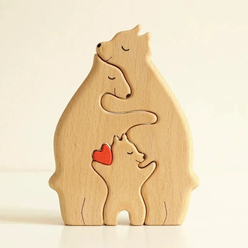 Personal wooden bear family