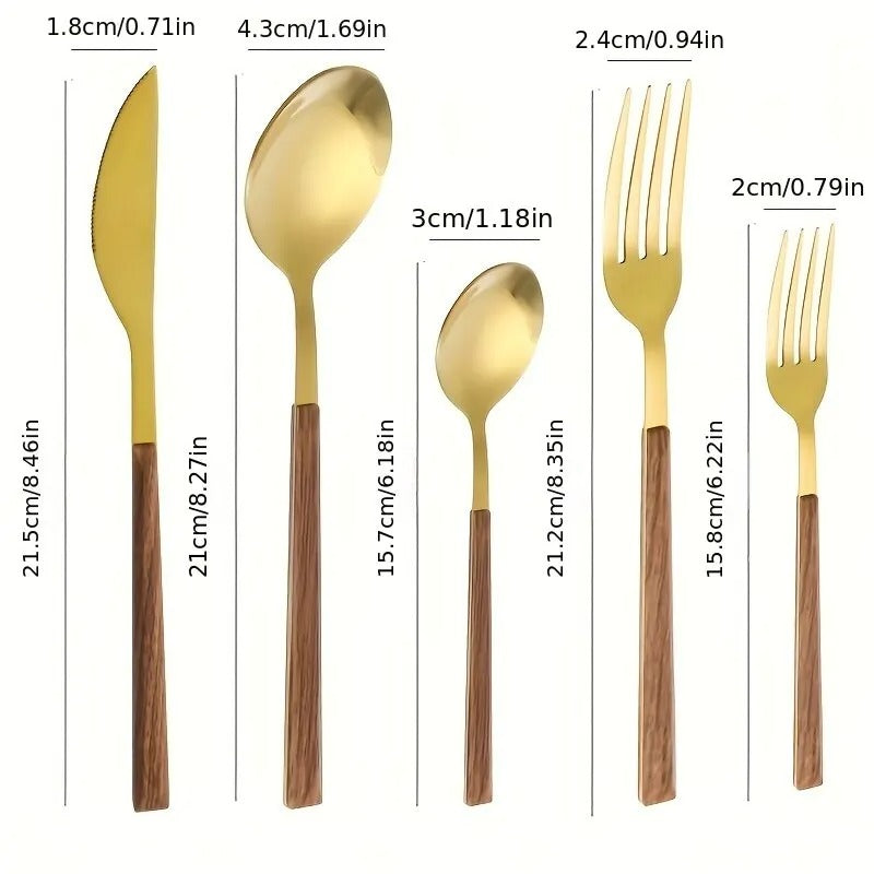 Stainless steel wooden handle cutlery