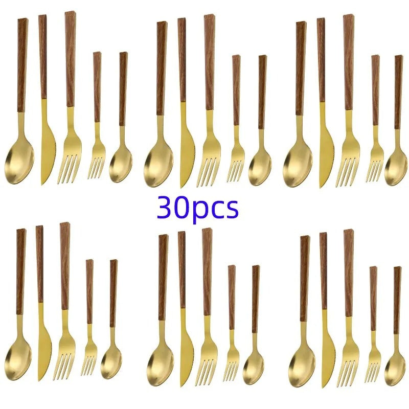 Stainless steel wooden handle cutlery