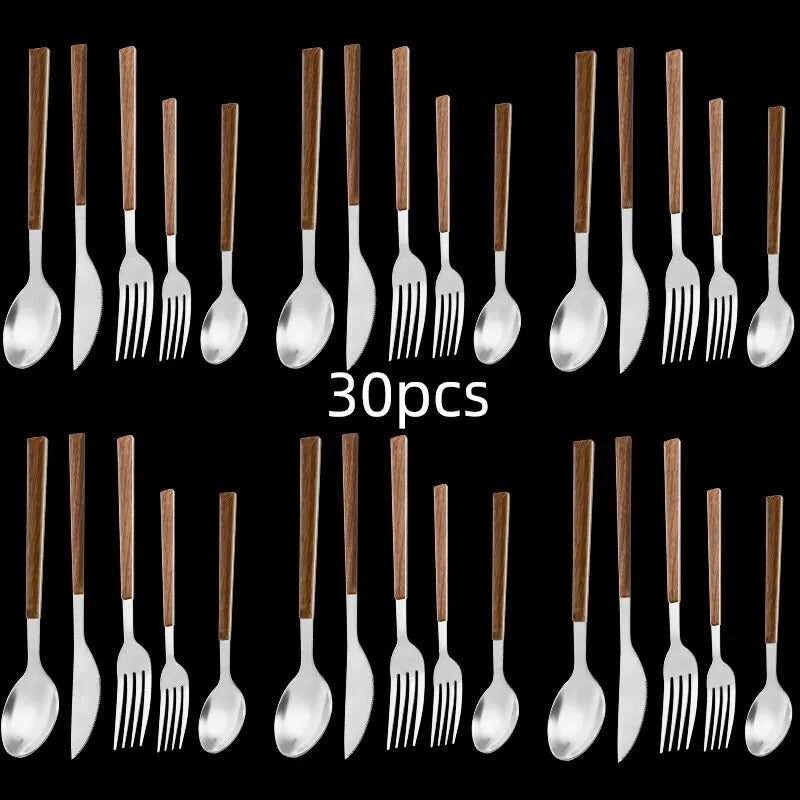 Stainless steel wooden handle cutlery