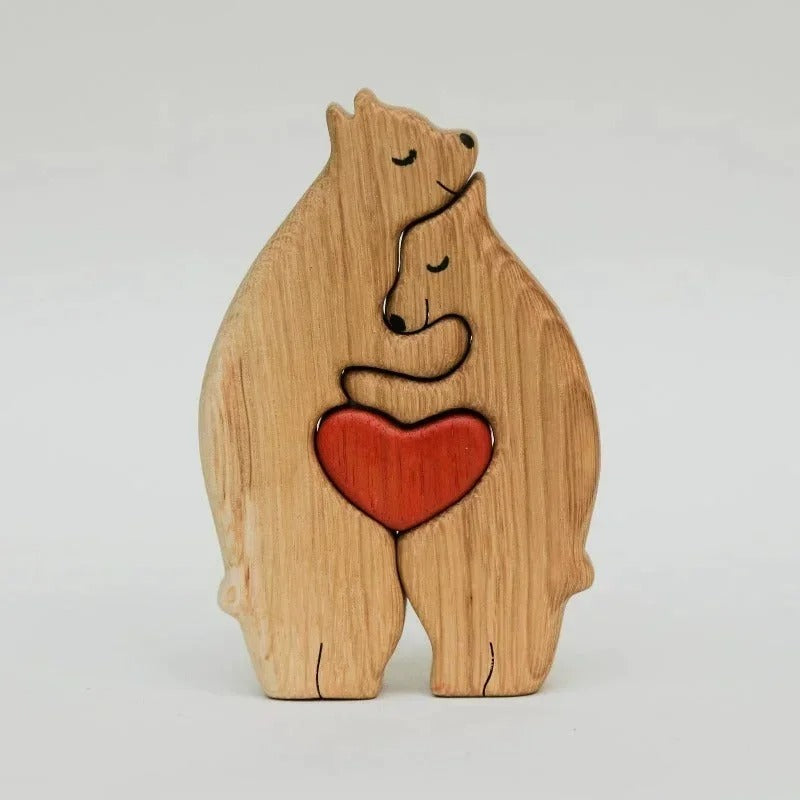 Personal wooden bear family