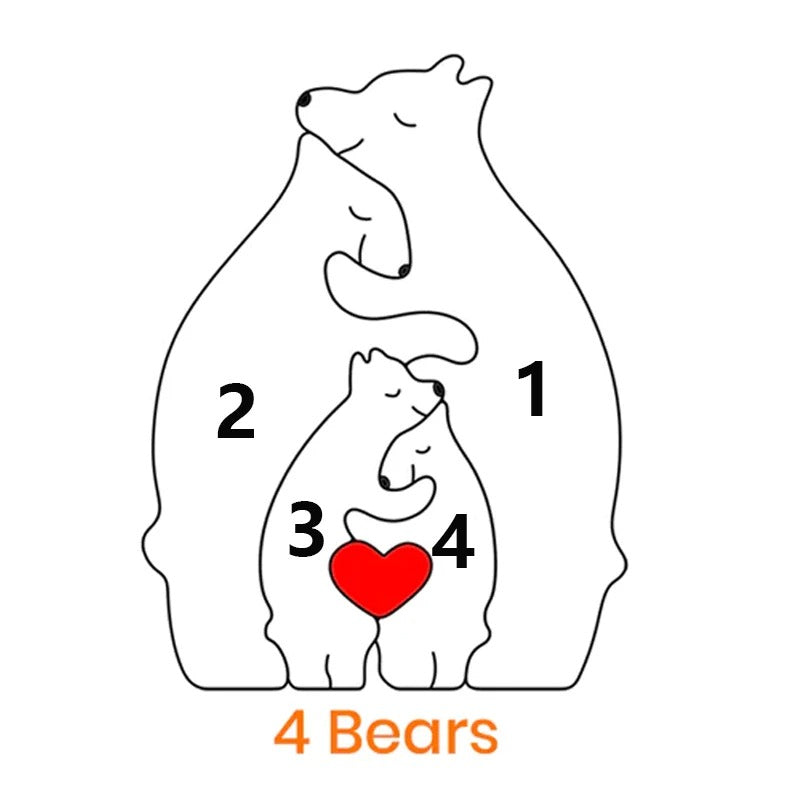 Personal wooden bear family