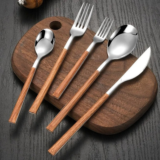 Stainless steel wooden handle cutlery