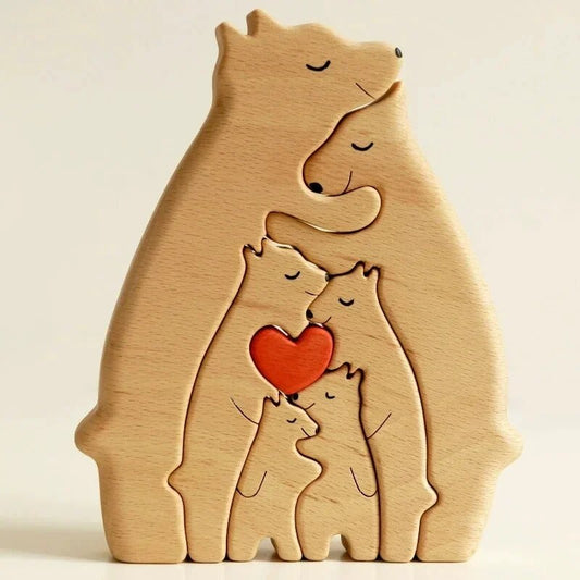 Personal wooden bear family